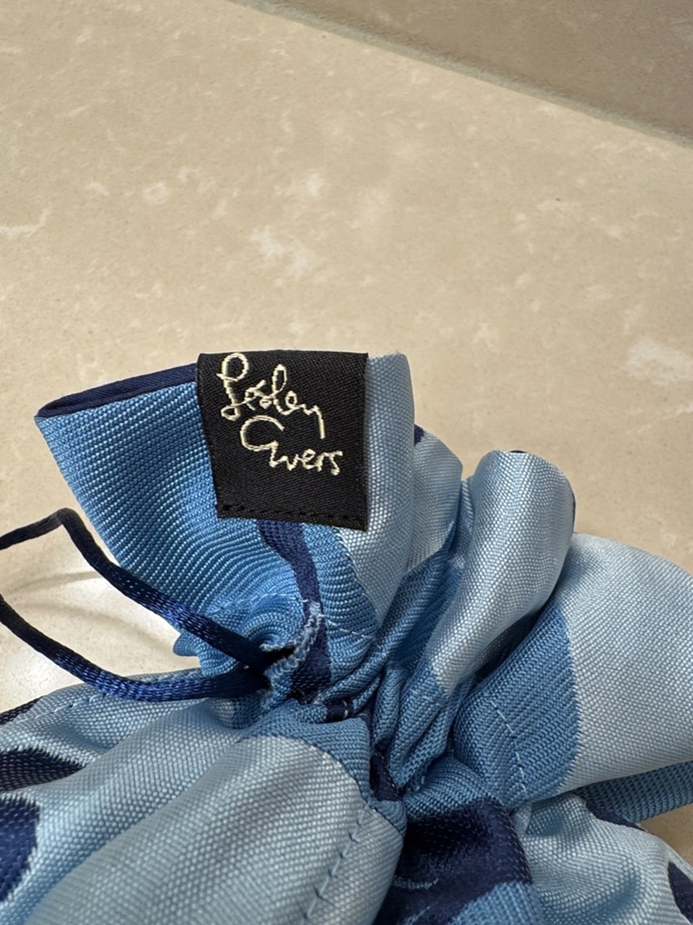 Blue Floral Drawstring Pouch - Picture 2 of 3